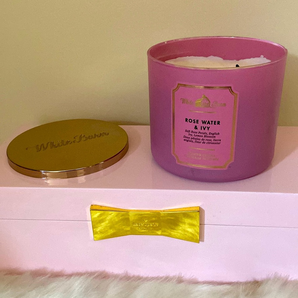 Rose water & ivy three wick candle